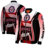 custom washington nationals mesh effect red black bomber jacket best selling