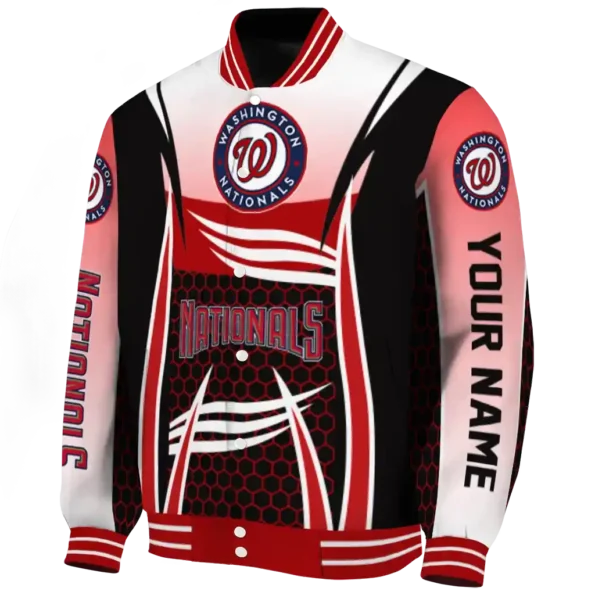 custom washington nationals mesh effect red black varsity jacket best selling