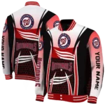 custom washington nationals mesh effect red black varsity jacket best selling