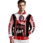 custom washington nationals mesh effect red black varsity jacket best selling