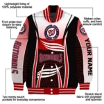 custom washington nationals mesh effect red black varsity jacket best selling