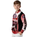 custom washington nationals mesh effect red black varsity jacket best selling