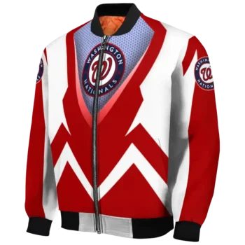 custom washington nationals v stripes red white bomber jacket best selling