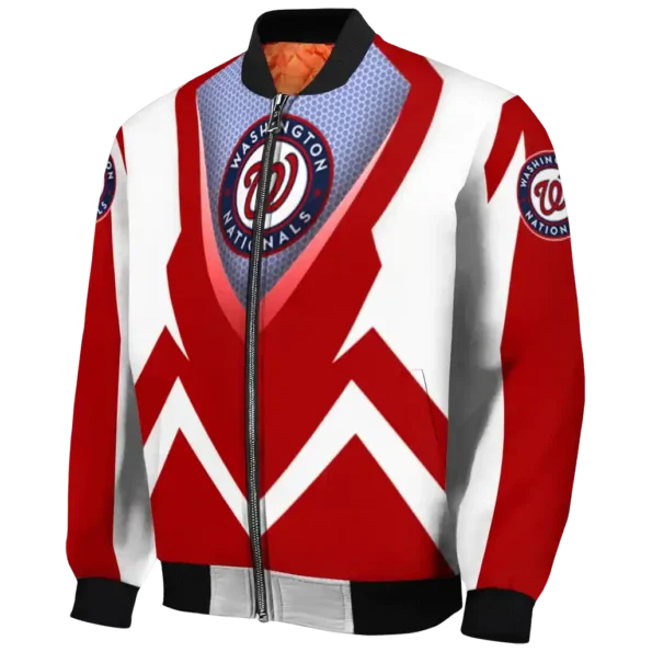 custom washington nationals v stripes red white bomber jacket best selling