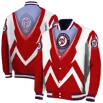 custom washington nationals v stripes red white varsity jacket best selling