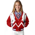 custom washington nationals v stripes red white varsity jacket best selling
