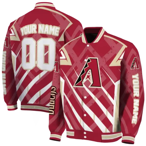 customized arizona diamondbacks chevron angles red varsity jacket fashion forward