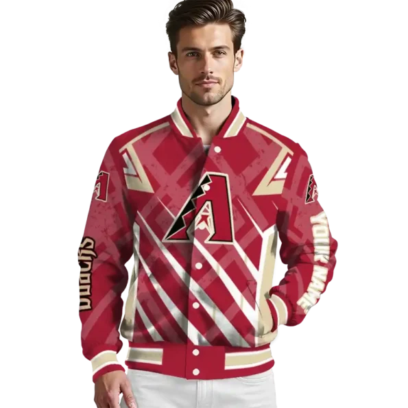 customized arizona diamondbacks chevron angles red varsity jacket high quality