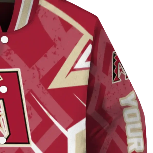 customized arizona diamondbacks chevron angles red varsity jacket premium grade