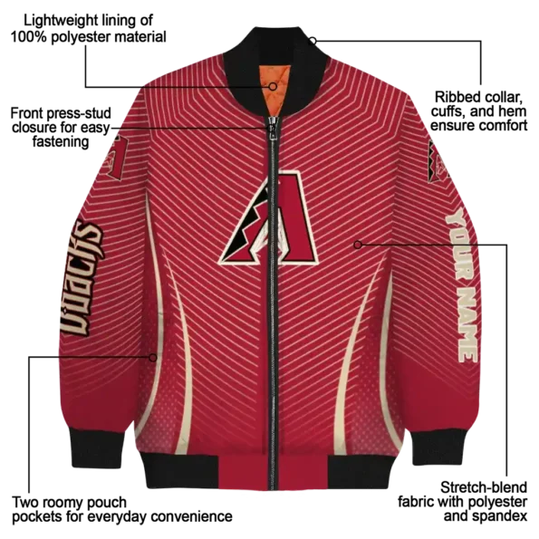 customized arizona diamondbacks chevron arrow red bomber jacket new arrival.webp