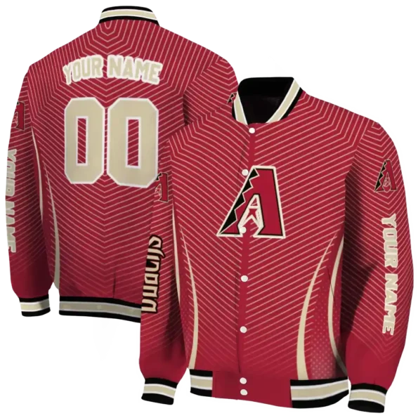customized arizona diamondbacks chevron arrow red varsity jacket fashion forward