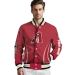 customized arizona diamondbacks chevron arrow red varsity jacket best selling
