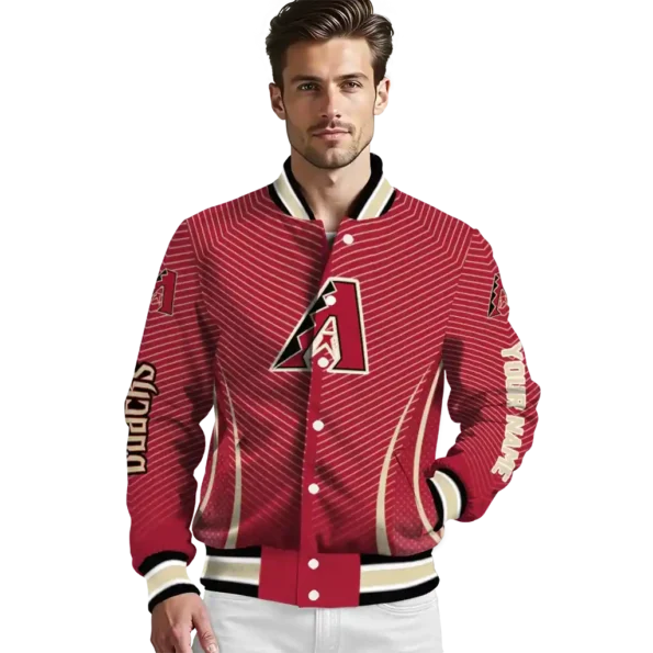 customized arizona diamondbacks chevron arrow red varsity jacket high quality