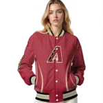 customized arizona diamondbacks chevron arrow red varsity jacket best selling