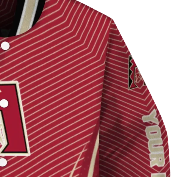 customized arizona diamondbacks chevron arrow red varsity jacket premium grade