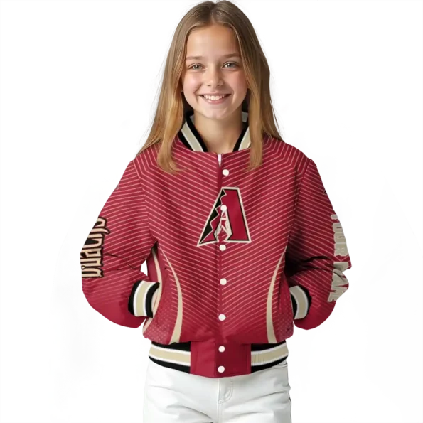 customized arizona diamondbacks chevron arrow red varsity jacket top rated