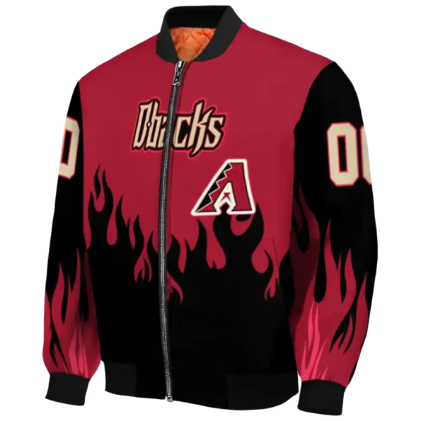 customized arizona diamondbacks flame border red black bomber jacket best selling.webp