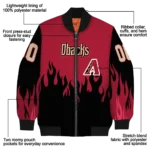 customized arizona diamondbacks flame border red black bomber jacket best selling.webp
