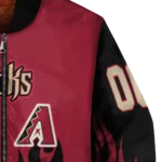 customized arizona diamondbacks flame border red black bomber jacket best selling.webp
