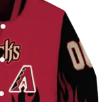 customized arizona diamondbacks flame border red black varsity jacket best selling