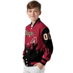 customized arizona diamondbacks flame border red black varsity jacket best selling