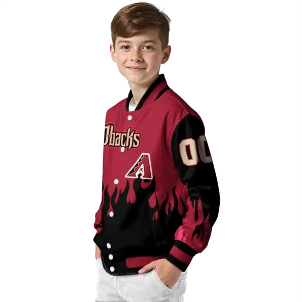 customized arizona diamondbacks flame border red black varsity jacket trendy