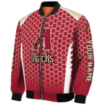 customized arizona diamondbacks hexagon grid red bomber jacket best selling.webp