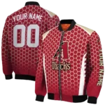 customized arizona diamondbacks hexagon grid red bomber jacket best selling.webp