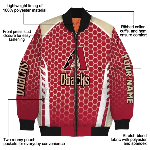 customized arizona diamondbacks hexagon grid red bomber jacket new arrival.webp