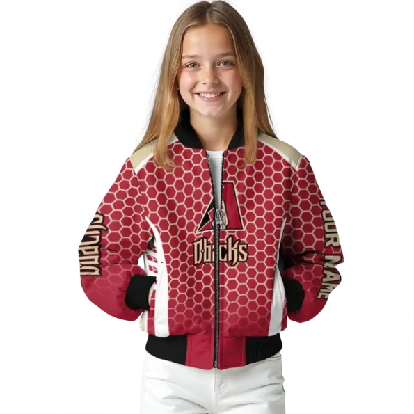 customized arizona diamondbacks hexagon grid red bomber jacket top rated.webp