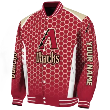 customized arizona diamondbacks hexagon grid red varsity jacket best selling