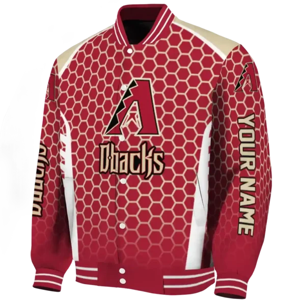 customized arizona diamondbacks hexagon grid red varsity jacket best selling
