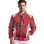 customized arizona diamondbacks hexagon grid red varsity jacket best selling