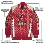 customized arizona diamondbacks hexagon grid red varsity jacket best selling