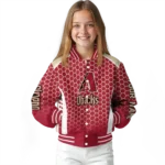 customized arizona diamondbacks hexagon grid red varsity jacket best selling