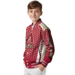 customized arizona diamondbacks hexagon grid red varsity jacket best selling