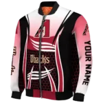 customized arizona diamondbacks mesh effect red black bomber jacket best selling.webp