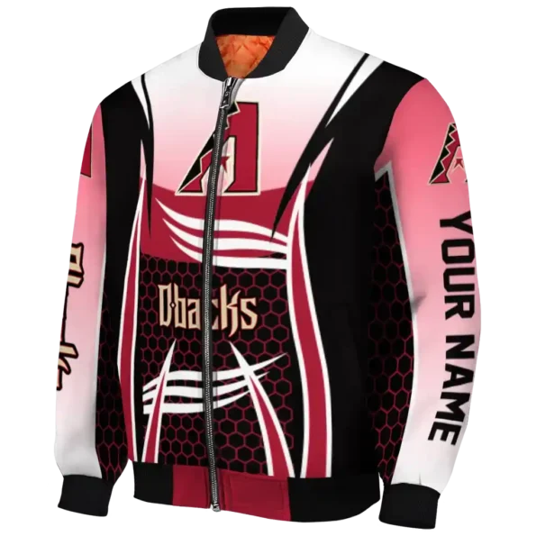 customized arizona diamondbacks mesh effect red black bomber jacket best selling.webp