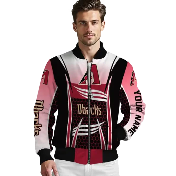 customized arizona diamondbacks mesh effect red black bomber jacket high quality.webp