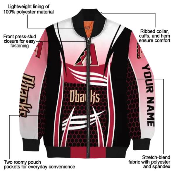 customized arizona diamondbacks mesh effect red black bomber jacket new arrival.webp