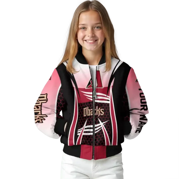 customized arizona diamondbacks mesh effect red black bomber jacket top rated.webp