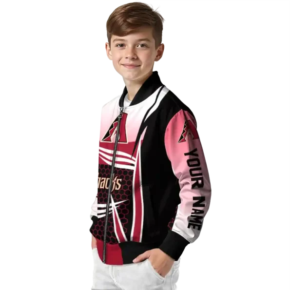 customized arizona diamondbacks mesh effect red black bomber jacket trendy.webp
