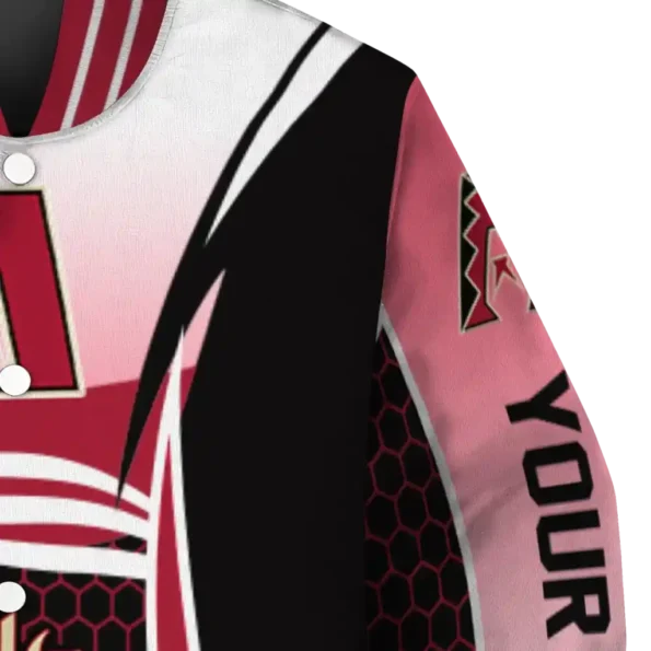customized arizona diamondbacks mesh effect red black varsity jacket premium grade