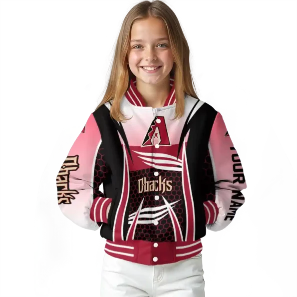 customized arizona diamondbacks mesh effect red black varsity jacket top rated