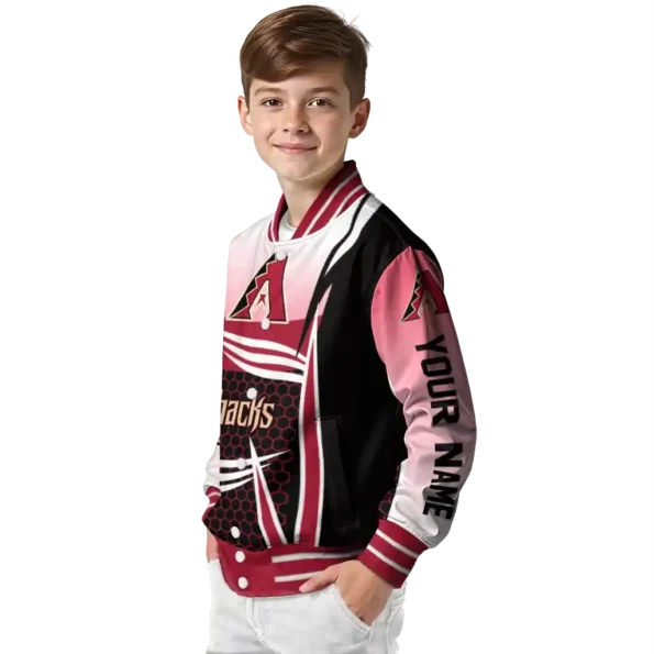 customized arizona diamondbacks mesh effect red black varsity jacket trendy