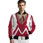 customized arizona diamondbacks v stripes red white bomber jacket best selling.webp