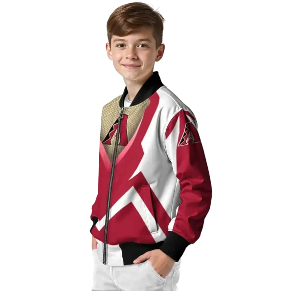 customized arizona diamondbacks v stripes red white bomber jacket trendy.webp