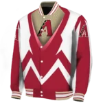 customized arizona diamondbacks v stripes red white varsity jacket best selling