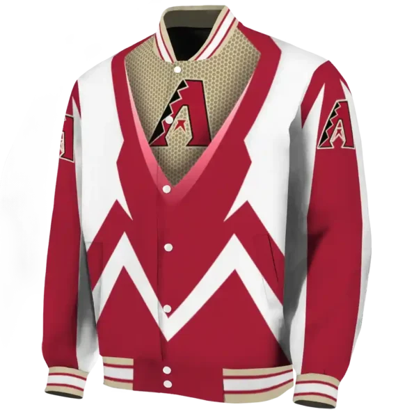 customized arizona diamondbacks v stripes red white varsity jacket best selling