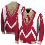 customized arizona diamondbacks v stripes red white varsity jacket best selling